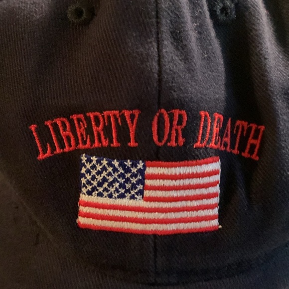 Otto navy hat w/ embroidered Liberty or death & American flag. OSFM - Picture 2 of 5